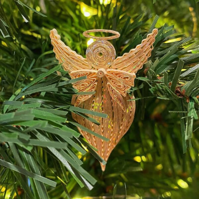 Dazzling Quilled Angel Ornament Pattern from All Things Paper