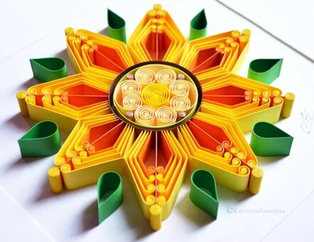 Patrón de quilling de girasol de LarissaZasadna