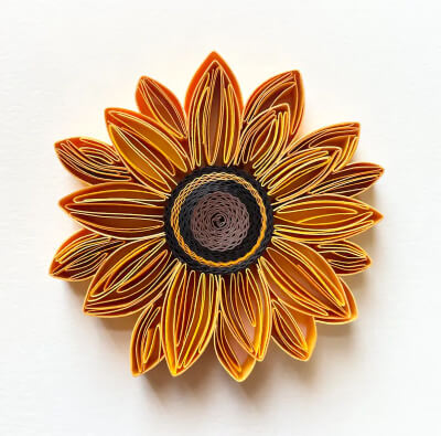 Patrón de quilling de girasol de Syquilling