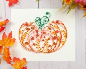 Diseño de quilling de calabaza de otoño por Swirly Studio