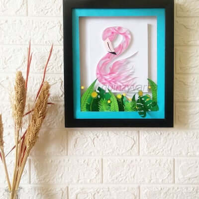 Flamingo Paper Quilling Design by Simple Craft Ideas
