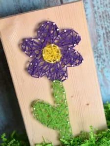Flower String Art For Kids by Easy Peasy And Fun