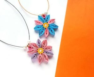 Paper Quilling Flower Pendant by Moms And Crafters