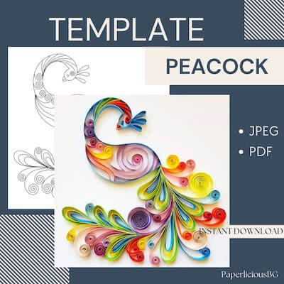 Quilling Peacock Design by Paperlicious BG