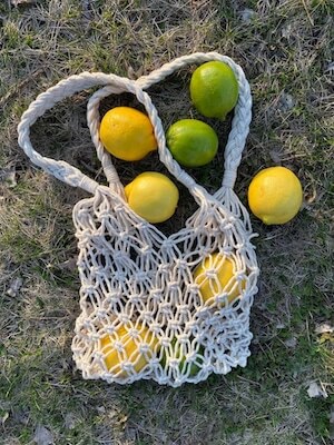 DIY Macrame Bag with Comfy Braided Handles by Marching North