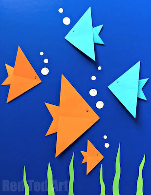 Easy Origami Fish For Beginners by Red Ted Art