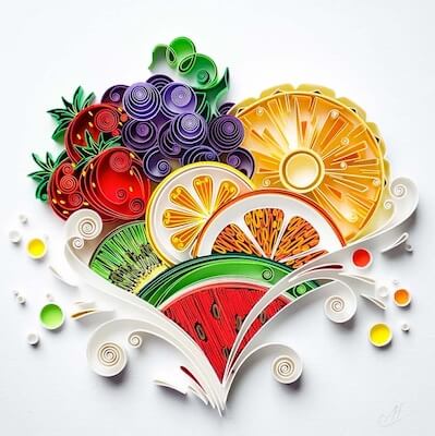 Fruit Heart Quilling Heart by Larissa Zasadna