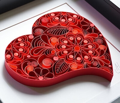 Heart Quilling Paper Pattern by Larissa Zasadna