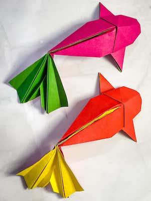 Cómo hacer un pez koi de origami por The Pink Craft Box