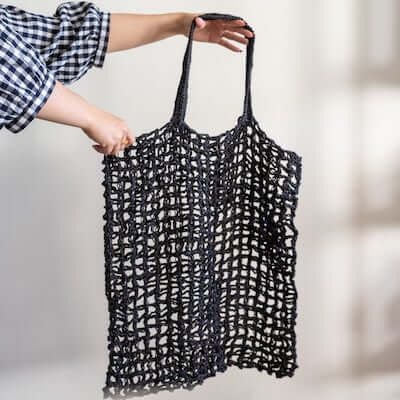 Macrame Black Jute Shopping Bag from Tindale Designs