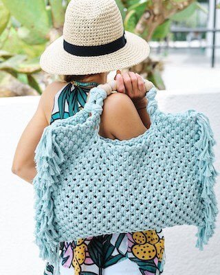 Macrame Fringe Bag from Thread Etc