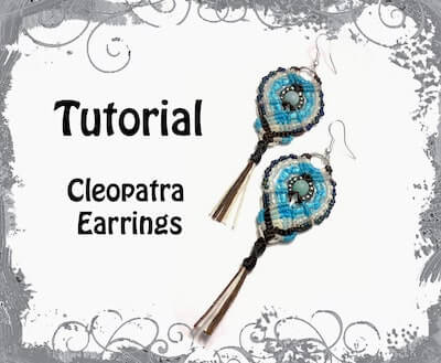 Micro Macrame Cleopatra Earrings Pattern by Imbali Crafts