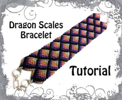 Micro Macrame Dragon Scales Bracelet Pattern by Imbali Crafts