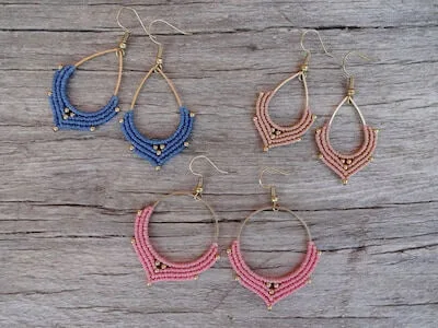 Micro Macrame Earrings Pattern by No Tail Cat Jewellery