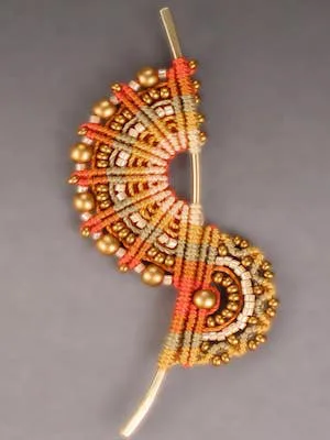 Micro Macrame Swirl Brooch Pattern by Micro Macrame Maven