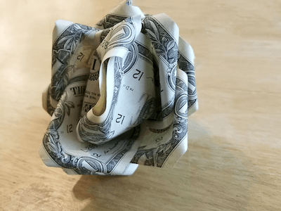 Money Origami Rose by Love To Know 