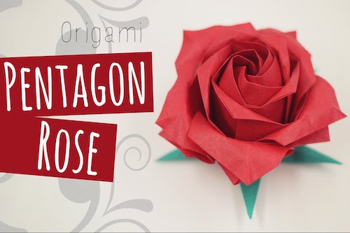 Origami Pentagon Rose by Tadashi Mori