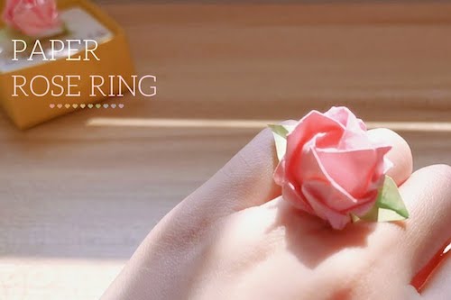 Origami Rose Ring by Paper Paper