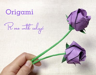 Origami Rose With Calyx by Ada's Handmade