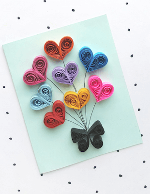 Paper Quilling Heart Balloon Cards by That Kids' Craft Site