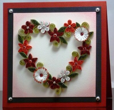 Quilled Floral Heart Wreath Pattern by The Art Of Quilling