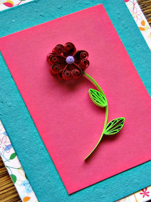 Quilled Valentine Flower Card by All Things Paper