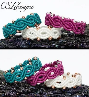 Twisted Micro Macrame Ring by CSL Designs