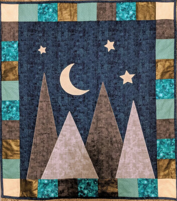 Midnight Mountains Baby Crib Quilt Pattern by 908Gifts