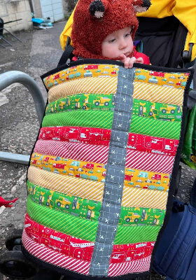 Stroller Easy Baby Boy Quilt Pattern by Scrap Fabric Love