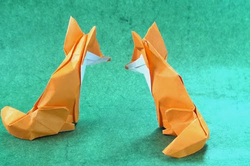 Jumping Fox Origami by Jeremy Shafer Origami