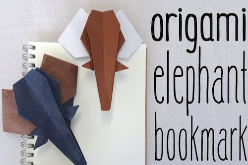 Origami Elephant Bookmark by Anh Dao