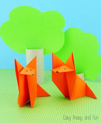 Origami Fox para niños de Easy Peasy And Fun