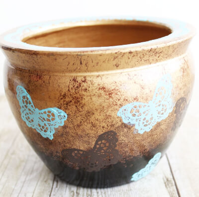 Butterfly Motif DIY Painted Pot Idea from Lauras Crafty Life