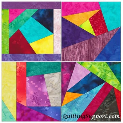 Crazy Block Patch Quilt Pattern by HamburgCreations