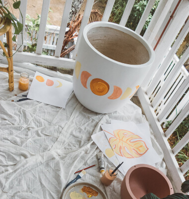 DIY Moon Painted Pots from Collective Gen