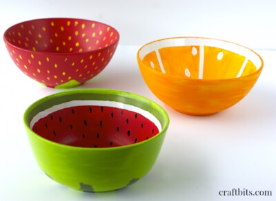 DIY Painted Fruit Bowls from CraftBits