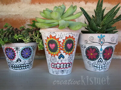 Day of the Dead Planters from Instructables