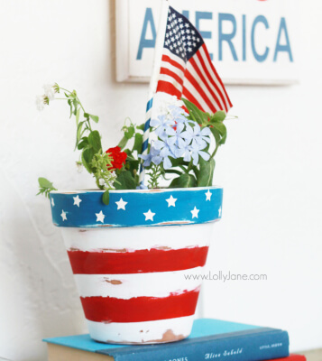 Stars and Stripes Flower Pot from LollyJane