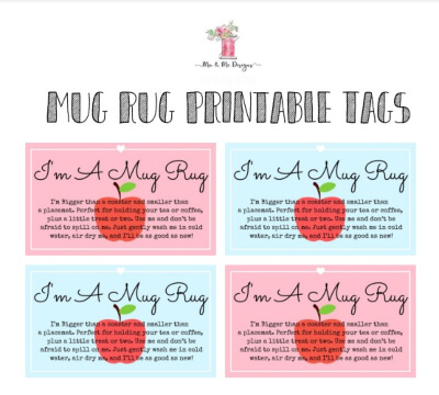 Mug Rug Printable Tags by Me & Me Designs